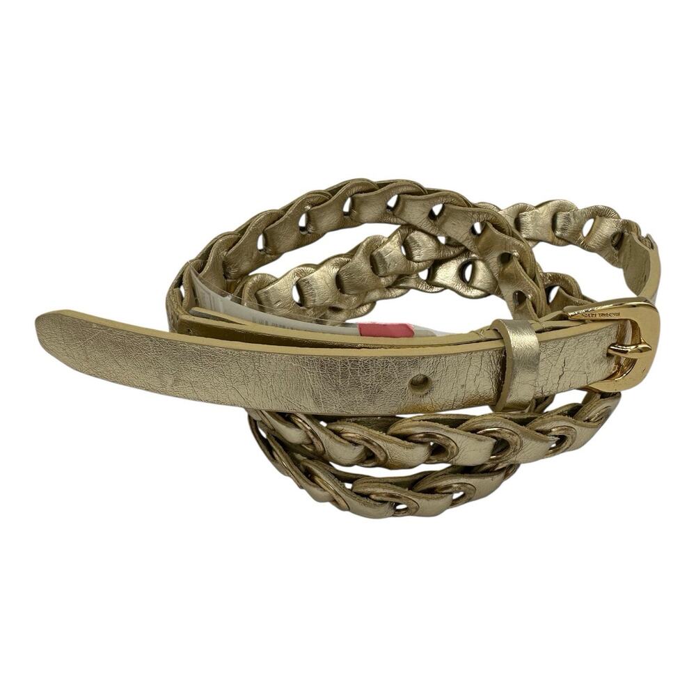 Michael Kors Womens Fashion Belt Metallic Adjustable Buckle Size Large